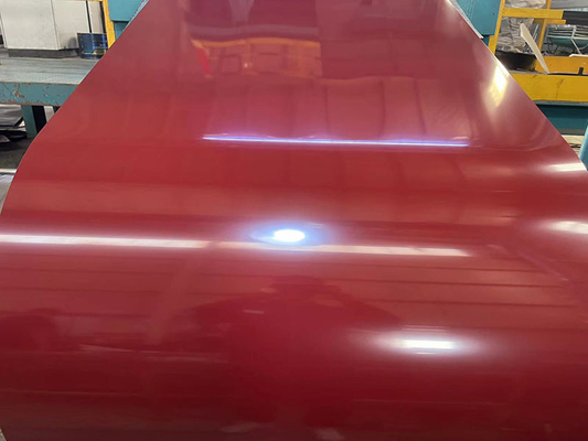 Bobina recubierta de color bobina de acero galvalume prepintada DC51D + AZ80 Rojo cerezo y blanco