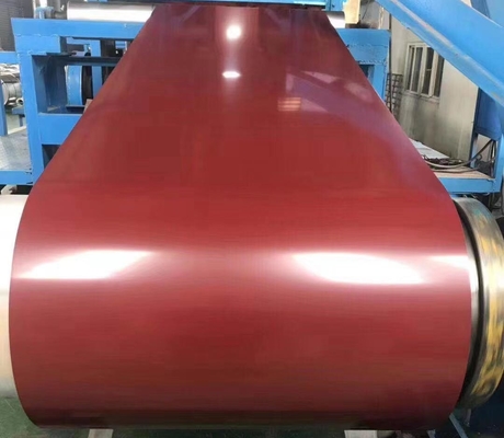 Bobina recubierta de color bobina de acero galvalume prepintada DC51D + AZ80 Rojo cerezo y blanco