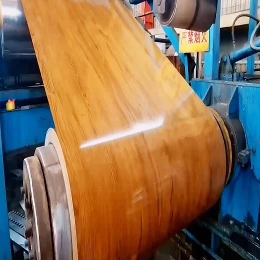 la bobina de acero prepintada grano de madera del Galvalume de 914m m para hacer la tira fría soldó con autógena los tubos